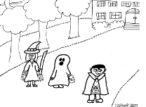 trick or treat coloring page